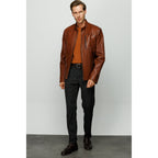 The Blanchard Brown Leather Men Jacket