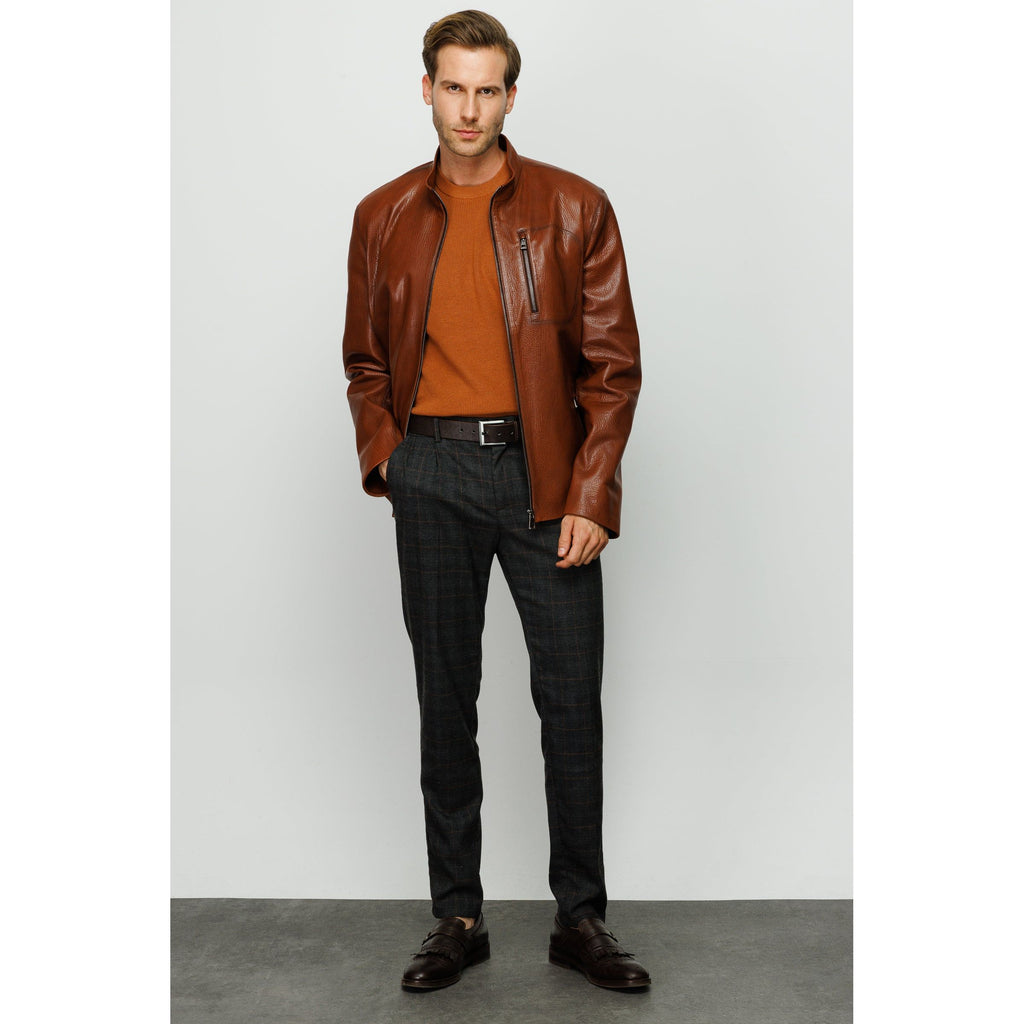 The Blanchard Brown Leather Men Jacket