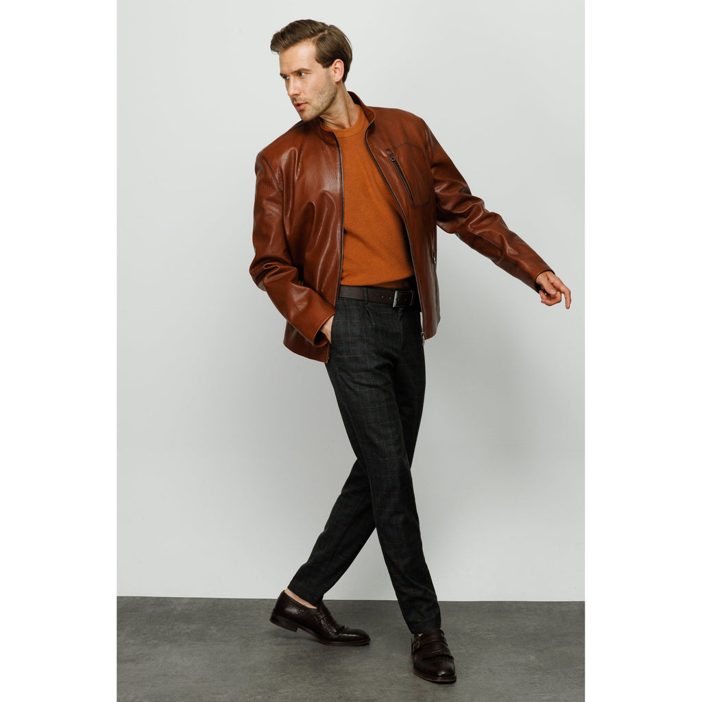 The Blanchard Brown Leather Men Jacket