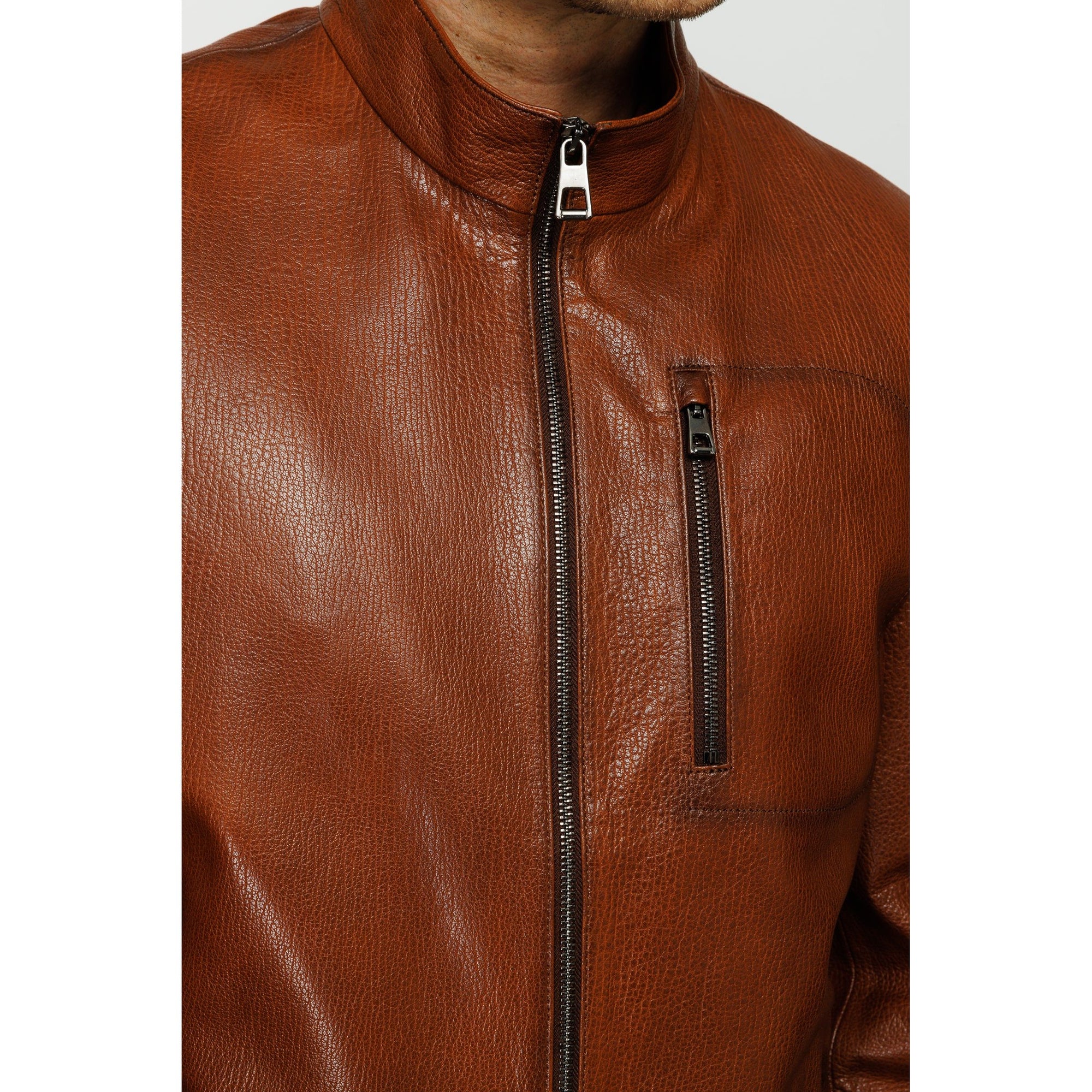 The Blanchard Brown Leather Men Jacket