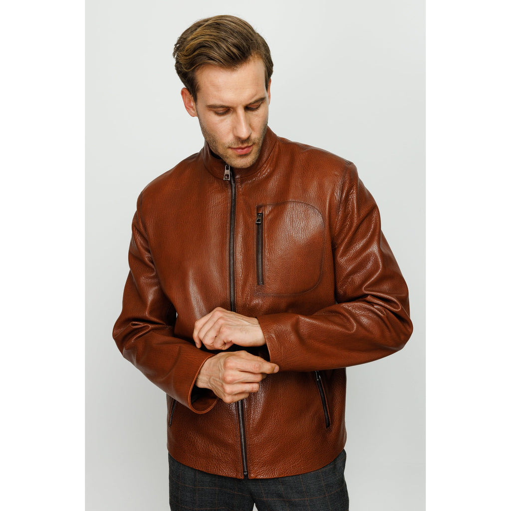 The Blanchard Brown Leather Men Jacket