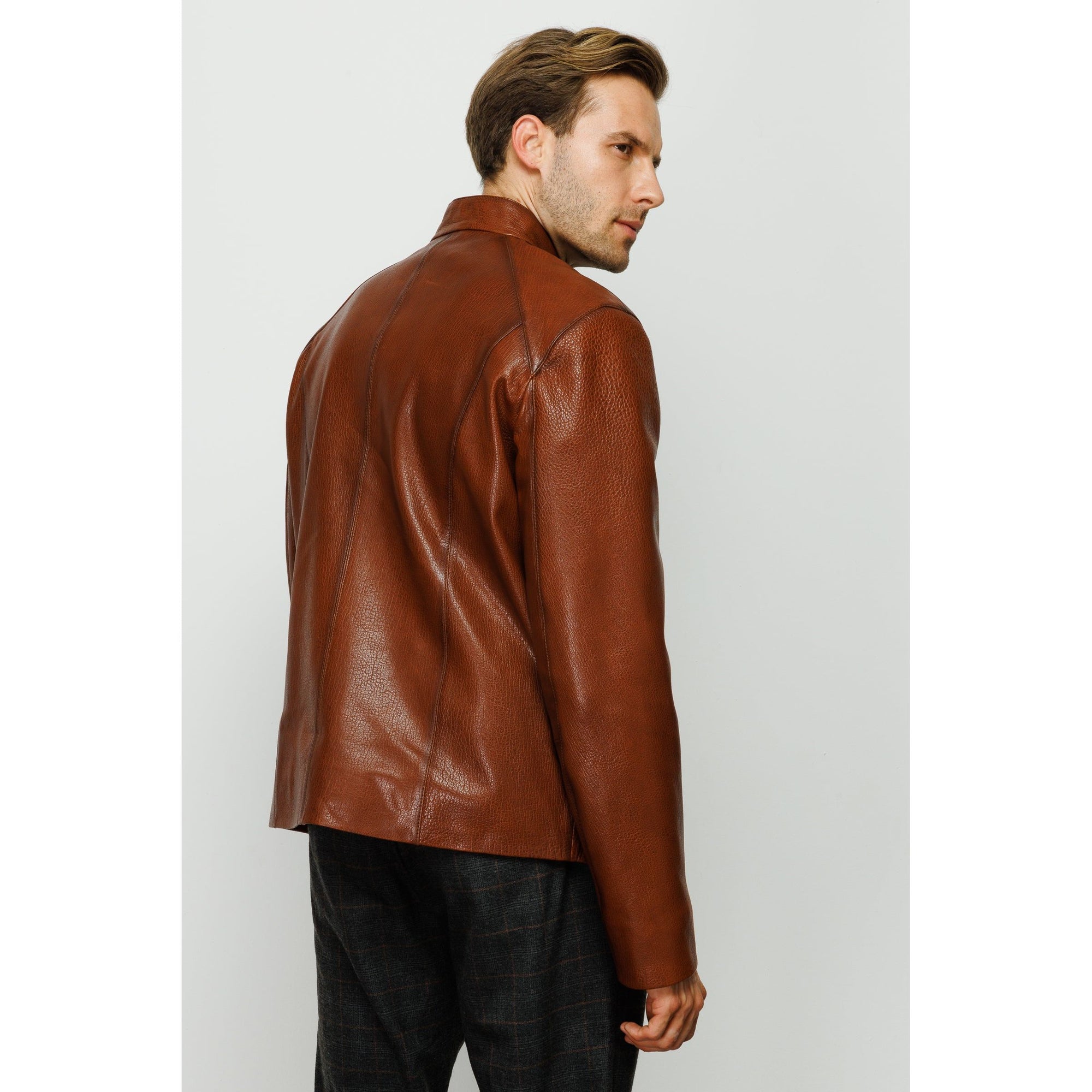 The Blanchard Brown Leather Men Jacket