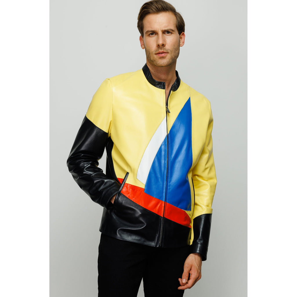The Galt Yellow Leather Men Jacket