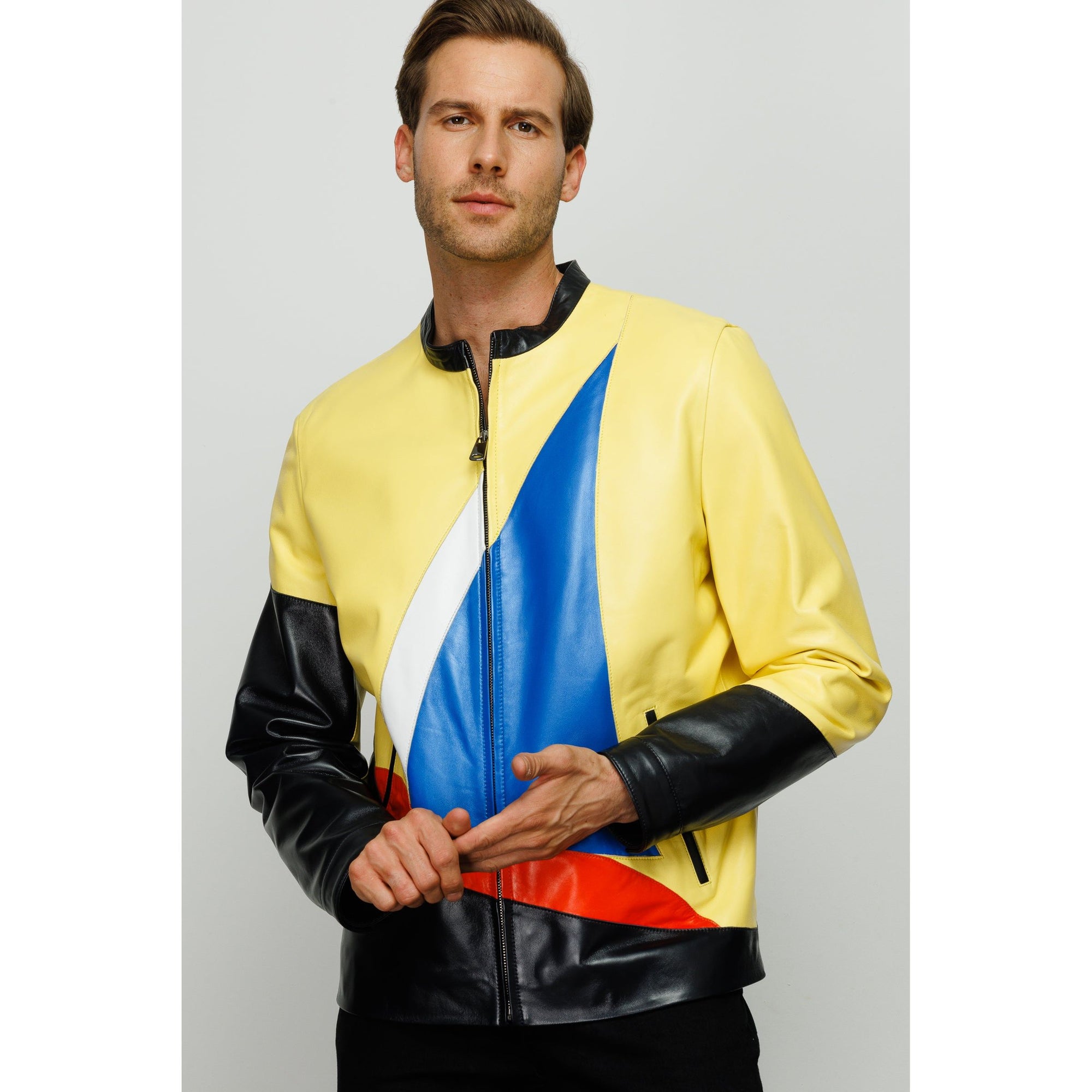 The Galt Yellow Leather Men Jacket