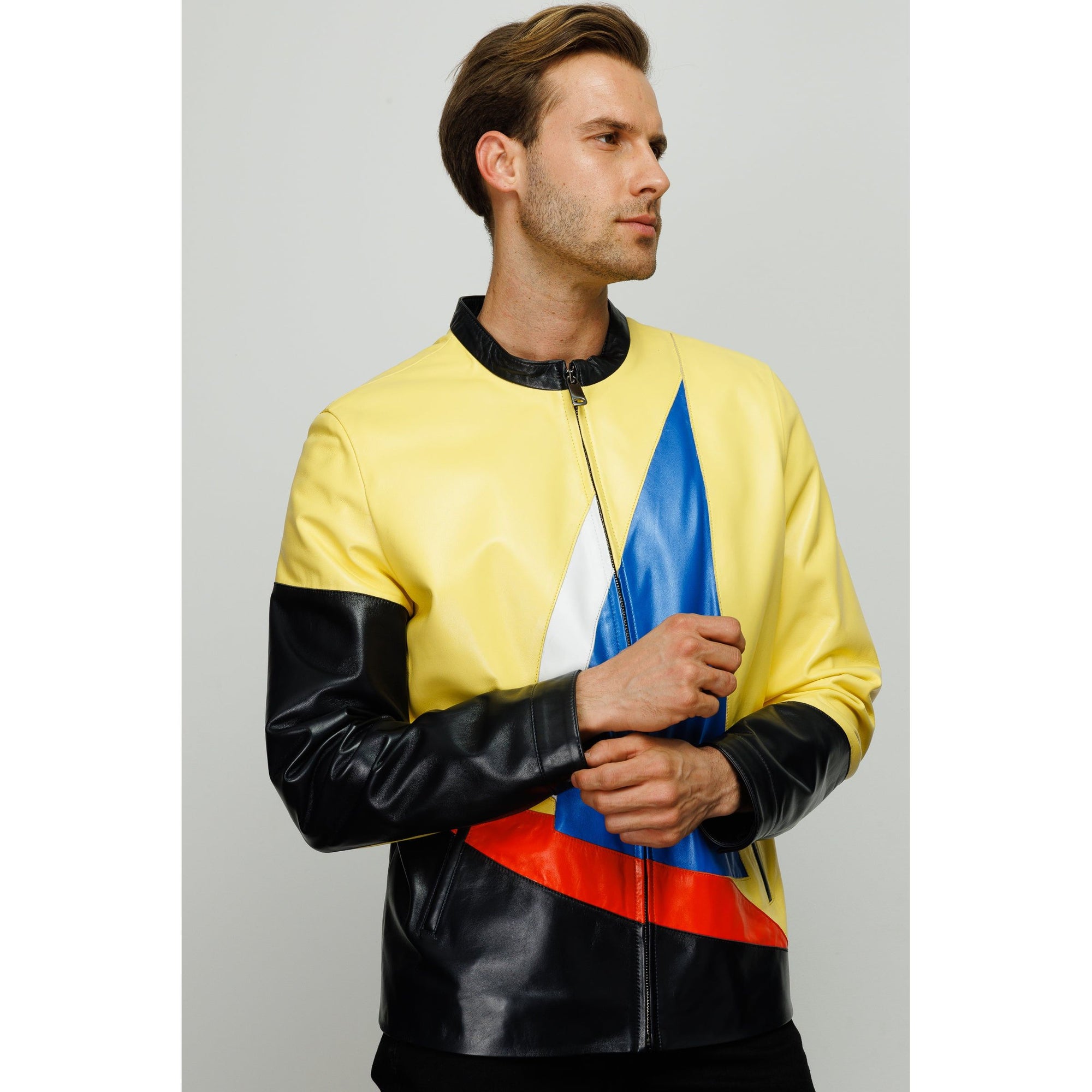 The Galt Yellow Leather Men Jacket