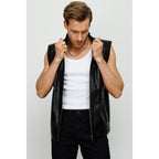 The Veyo Black Leathern Vest Men Jacket