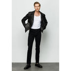 Vinci The Monola Black Leather Men Jacket