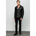 Vinci The Monola Black Leather Men Jacket