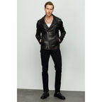 Vinci The Monola Black Leather Men Jacket