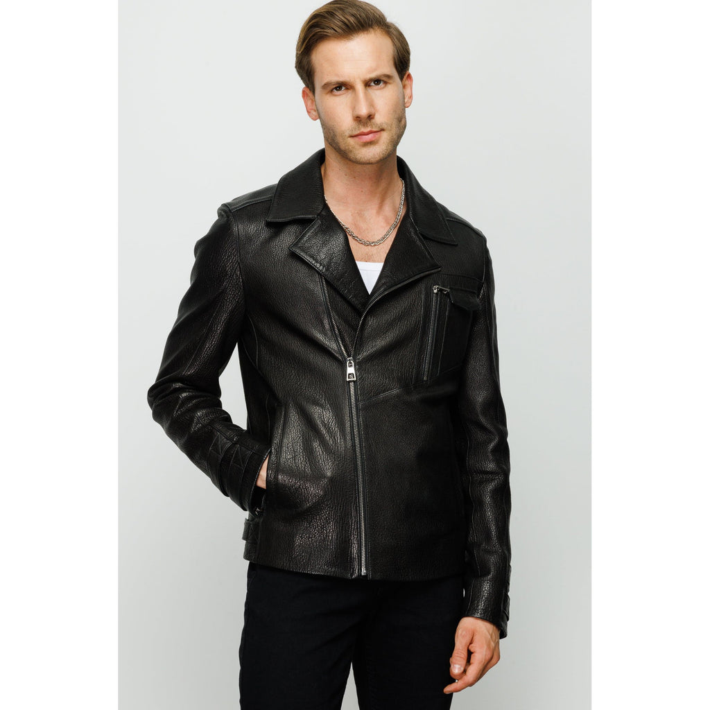 Vinci The Monola Black Leather Men Jacket