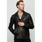 Vinci The Monola Black Leather Men Jacket