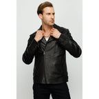 Vinci The Monola Black Leather Men Jacket
