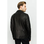 Vinci The Monola Black Leather Men Jacket