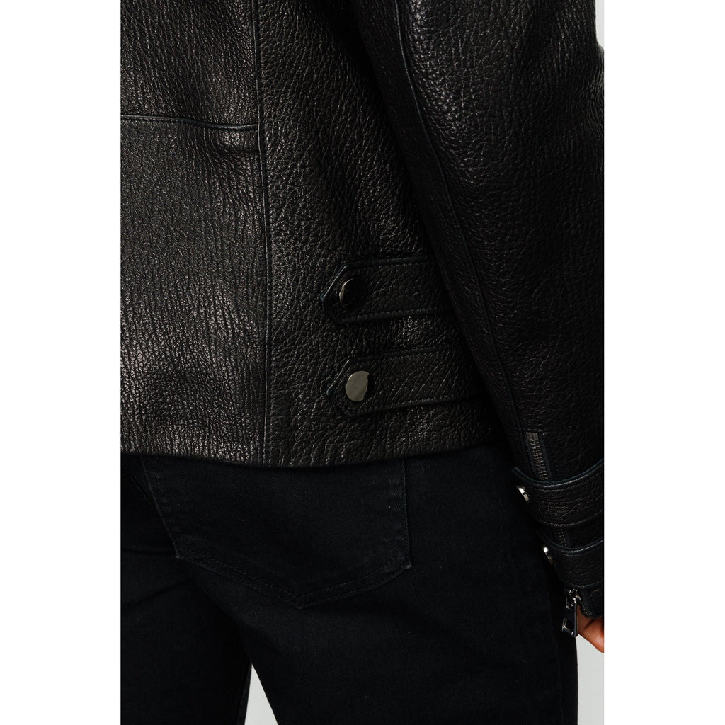Vinci The Monola Black Leather Men Jacket