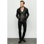 Vinci The Monola Black Leather Men Jacket