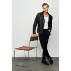 Vinci The Monola Black Leather Men Jacket