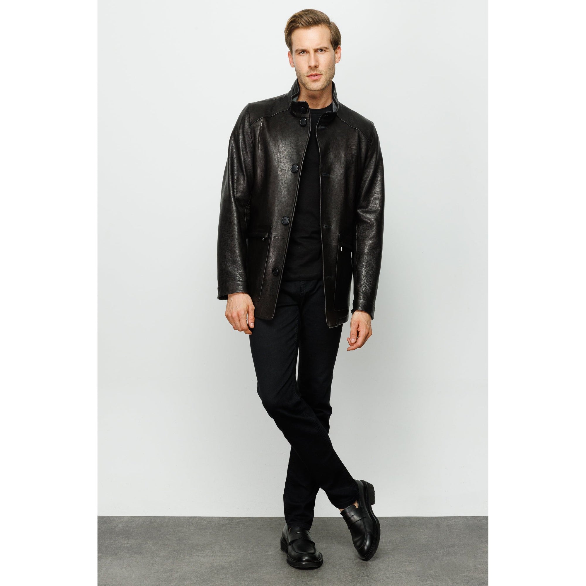 Vinci The Barclay Black Leather Men Jacket