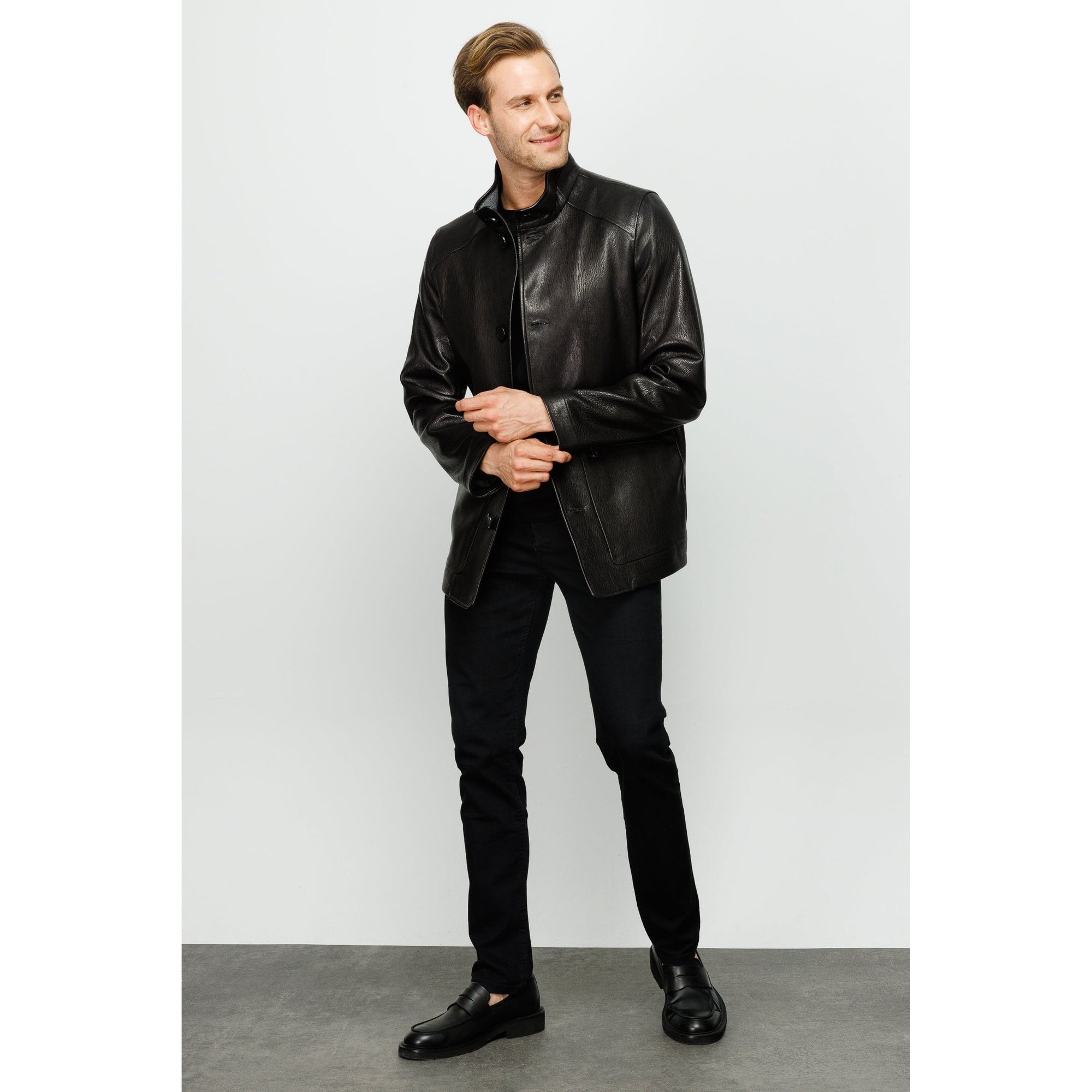Vinci The Barclay Black Leather Men Jacket