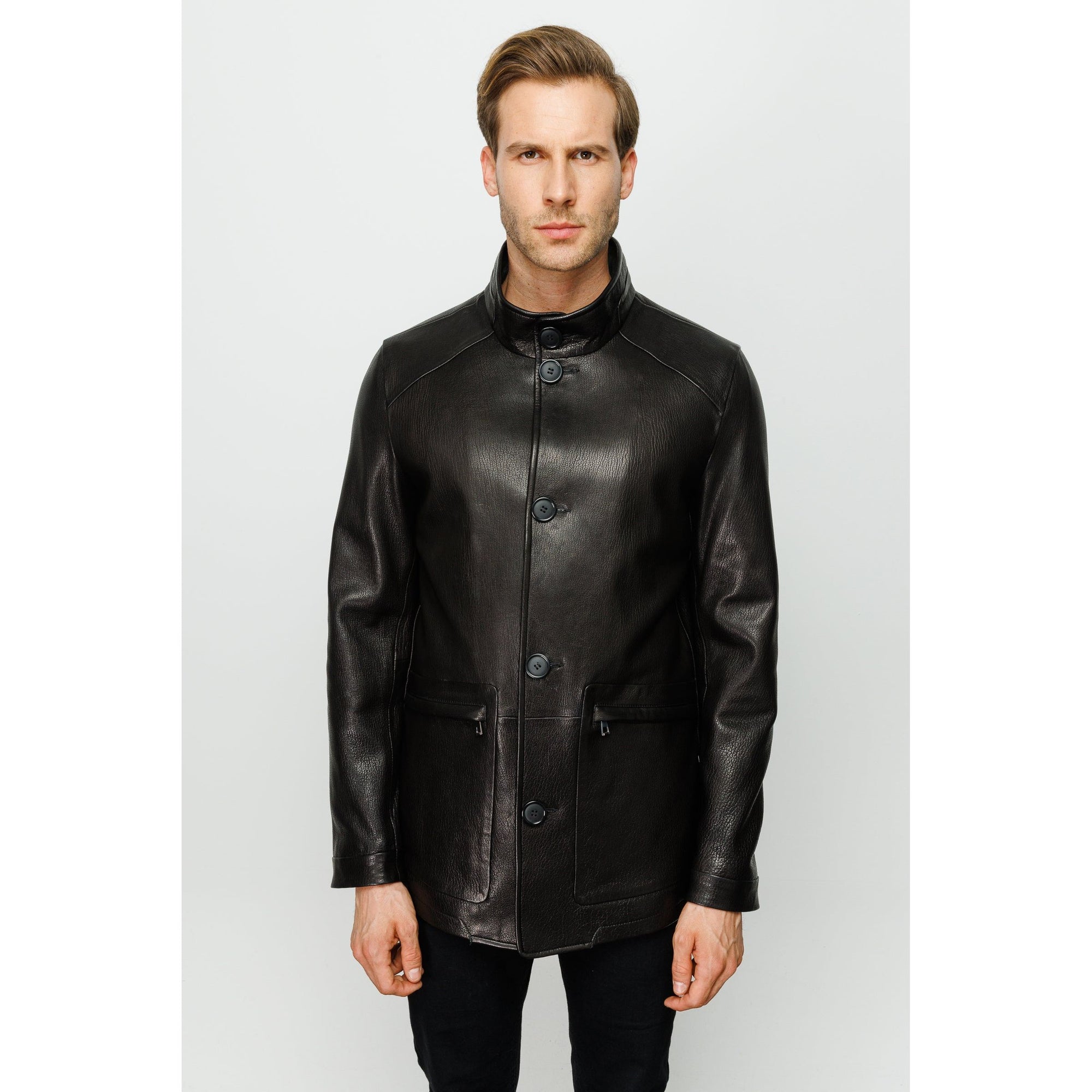 Vinci The Barclay Black Leather Men Jacket