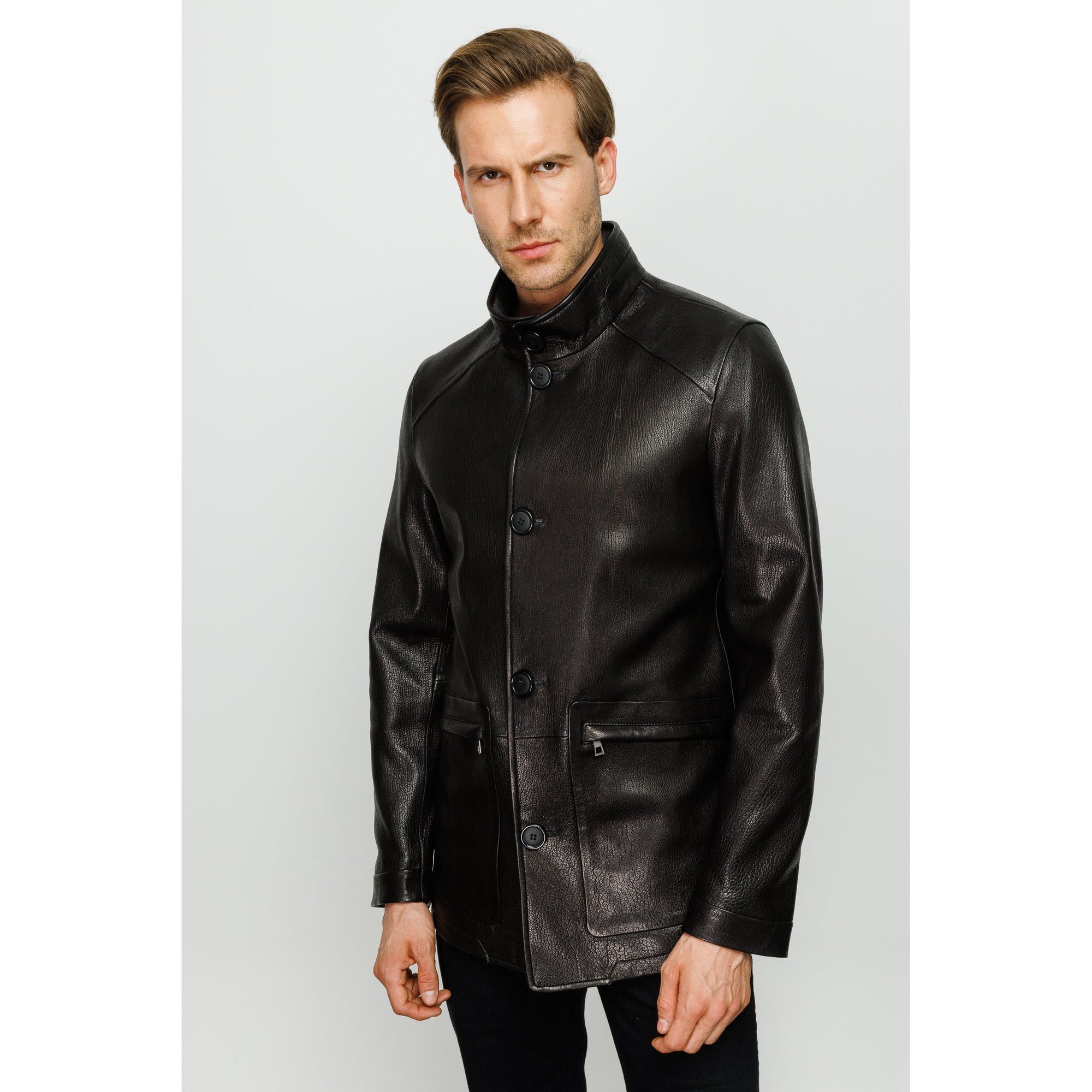 Vinci The Barclay Black Leather Men Jacket