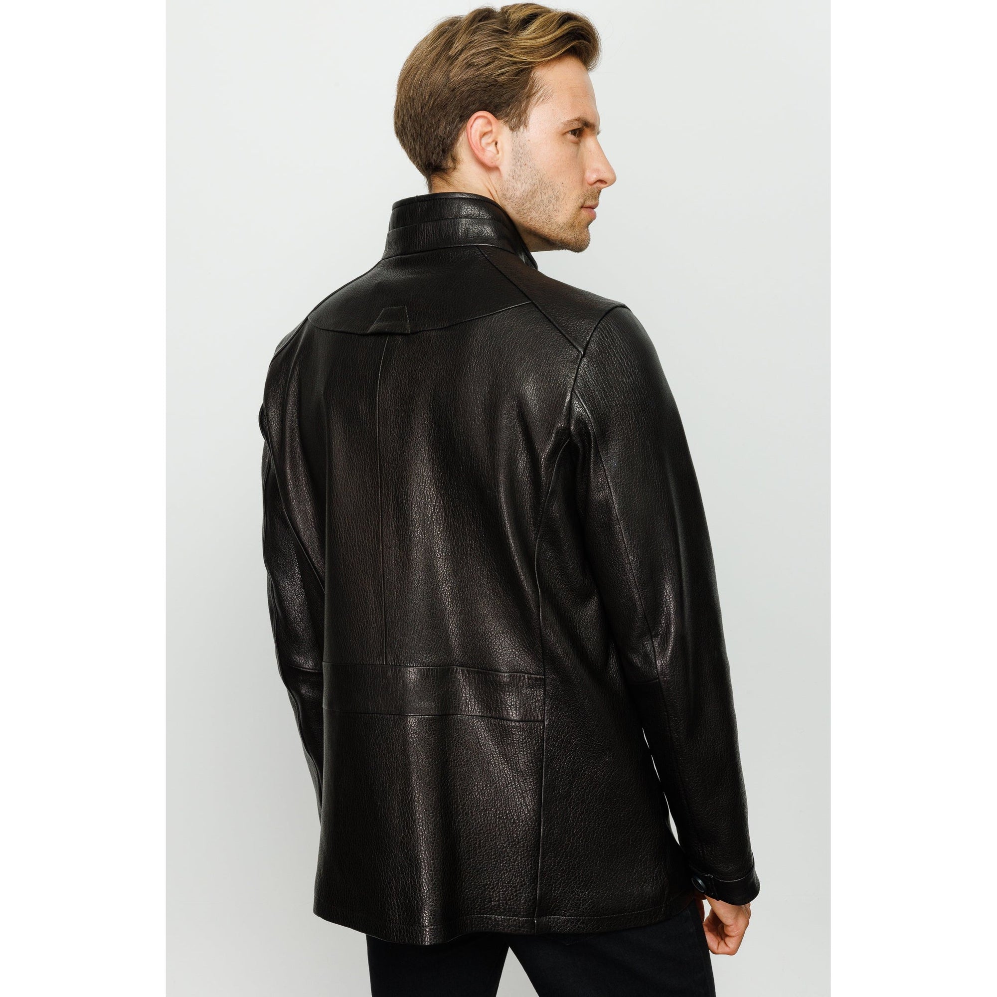 Vinci The Barclay Black Leather Men Jacket