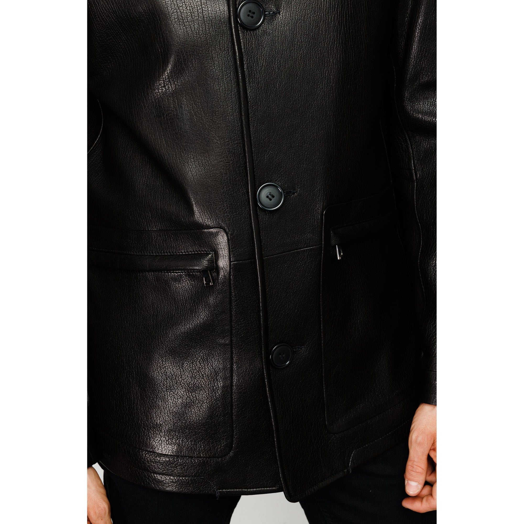 Vinci The Barclay Black Leather Men Jacket
