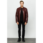 The Wilkerson Burgundy Leather Men Jacket