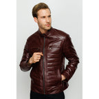 The Wilkerson Burgundy Leather Men Jacket