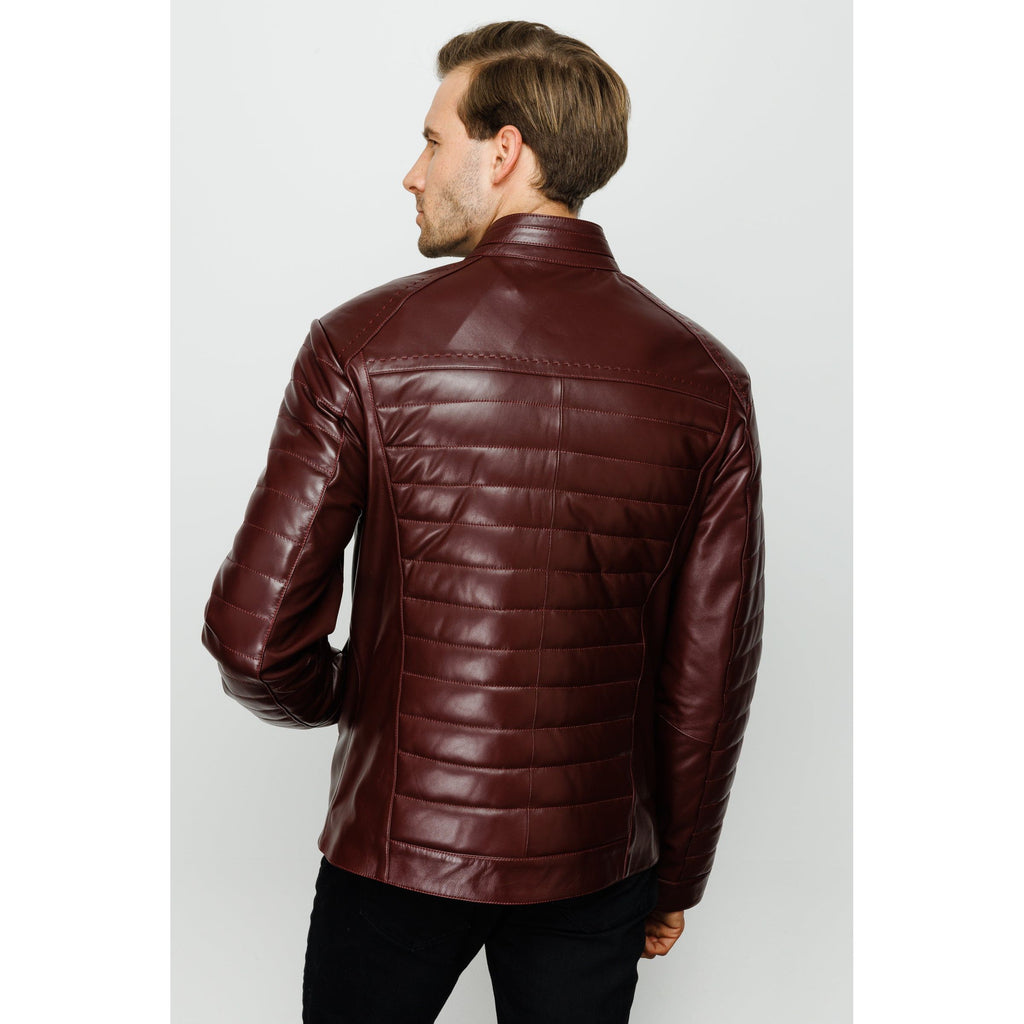 The Wilkerson Burgundy Leather Men Jacket
