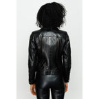 The Nayro Snake Black Leather Women Jacket