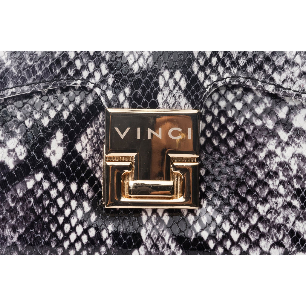 The Venezia Black & White Leather Handbag