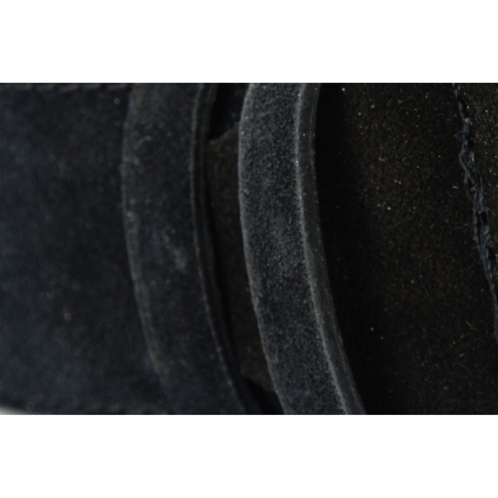 The Bari Black Suede Leather Belt