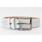 The Layla White Woven Leather Belt