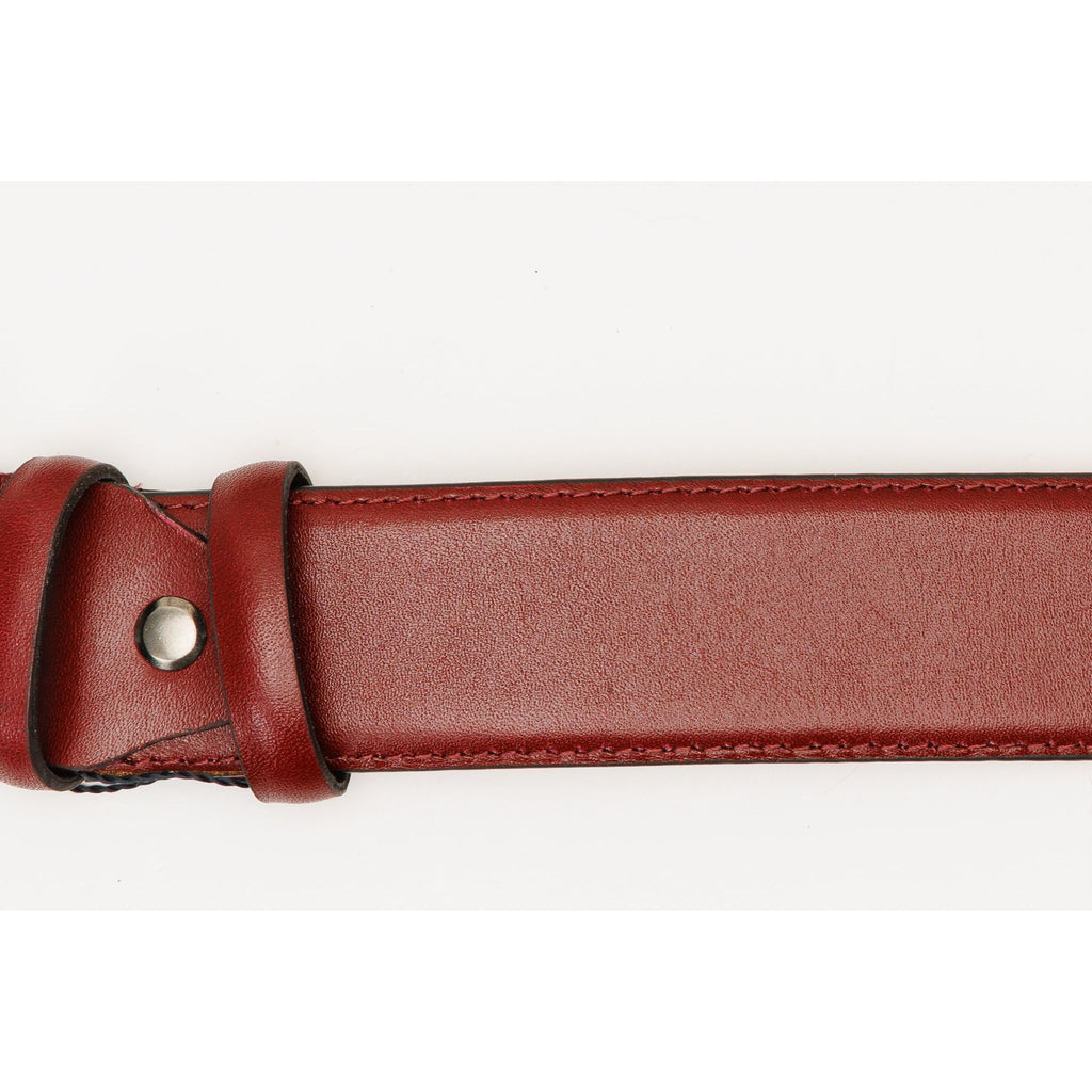 The Royal Hand Craft Burgundy Leather Belt