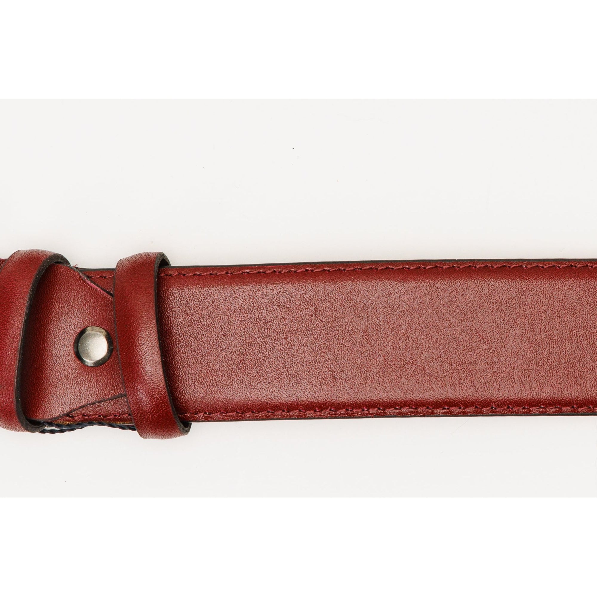 The Royal Hand Craft Burgundy Leather Belt