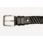 The Grand Woven Black Color Leather Belt