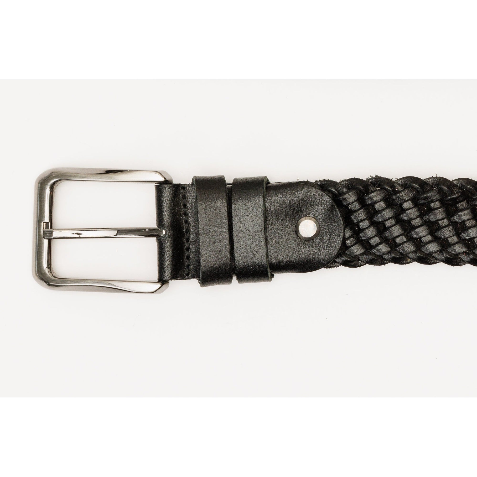 The Grand Woven Black Color Leather Belt