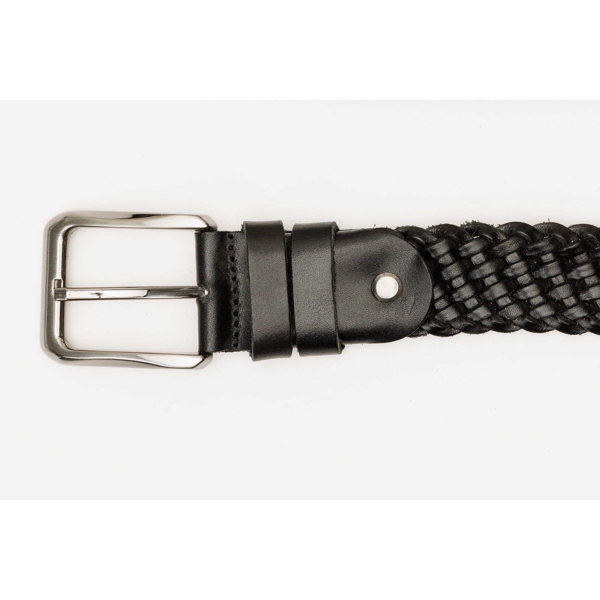 The Mclean Woven Black Leather Belt