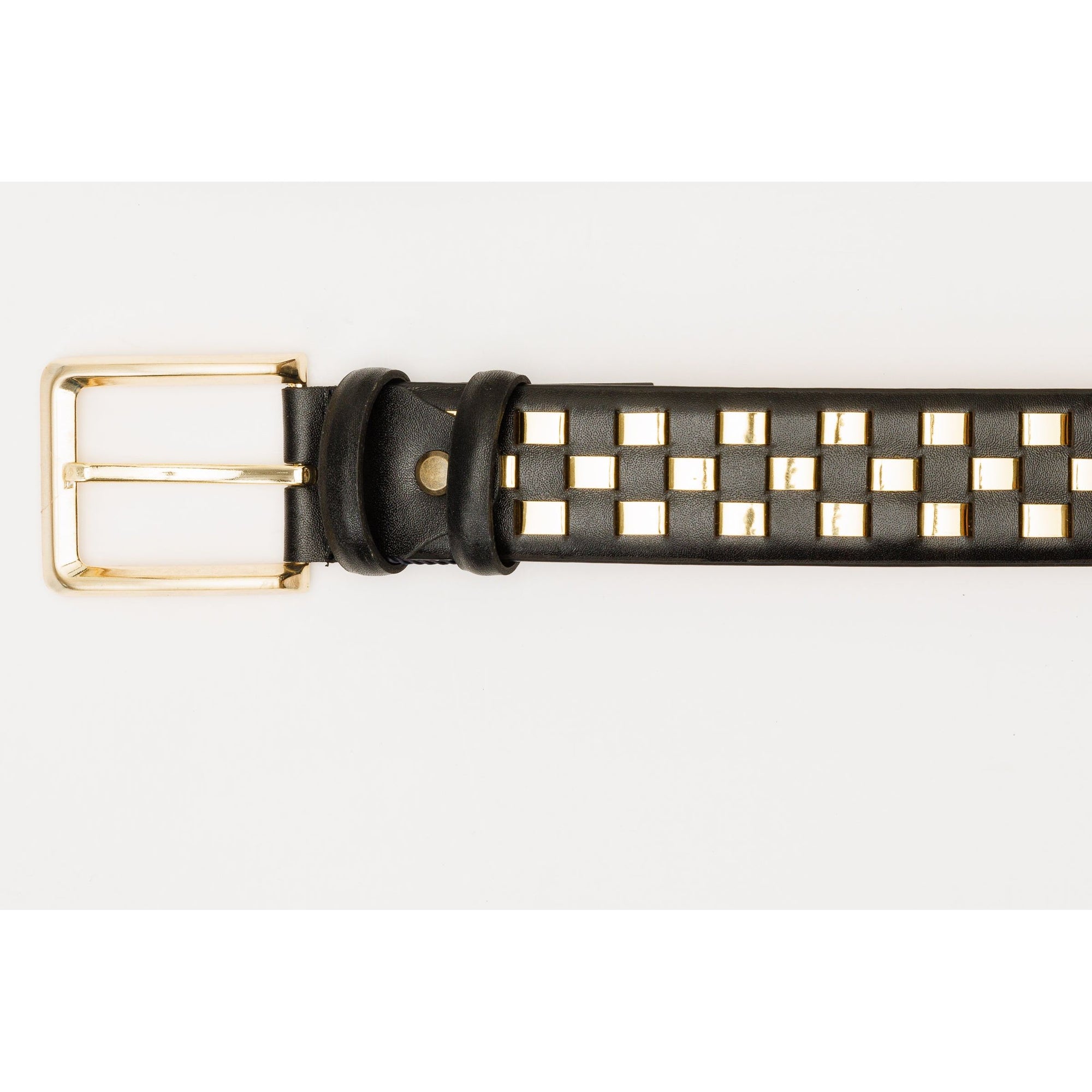 The Mackenzie Black & Gold Woven Leather Belt