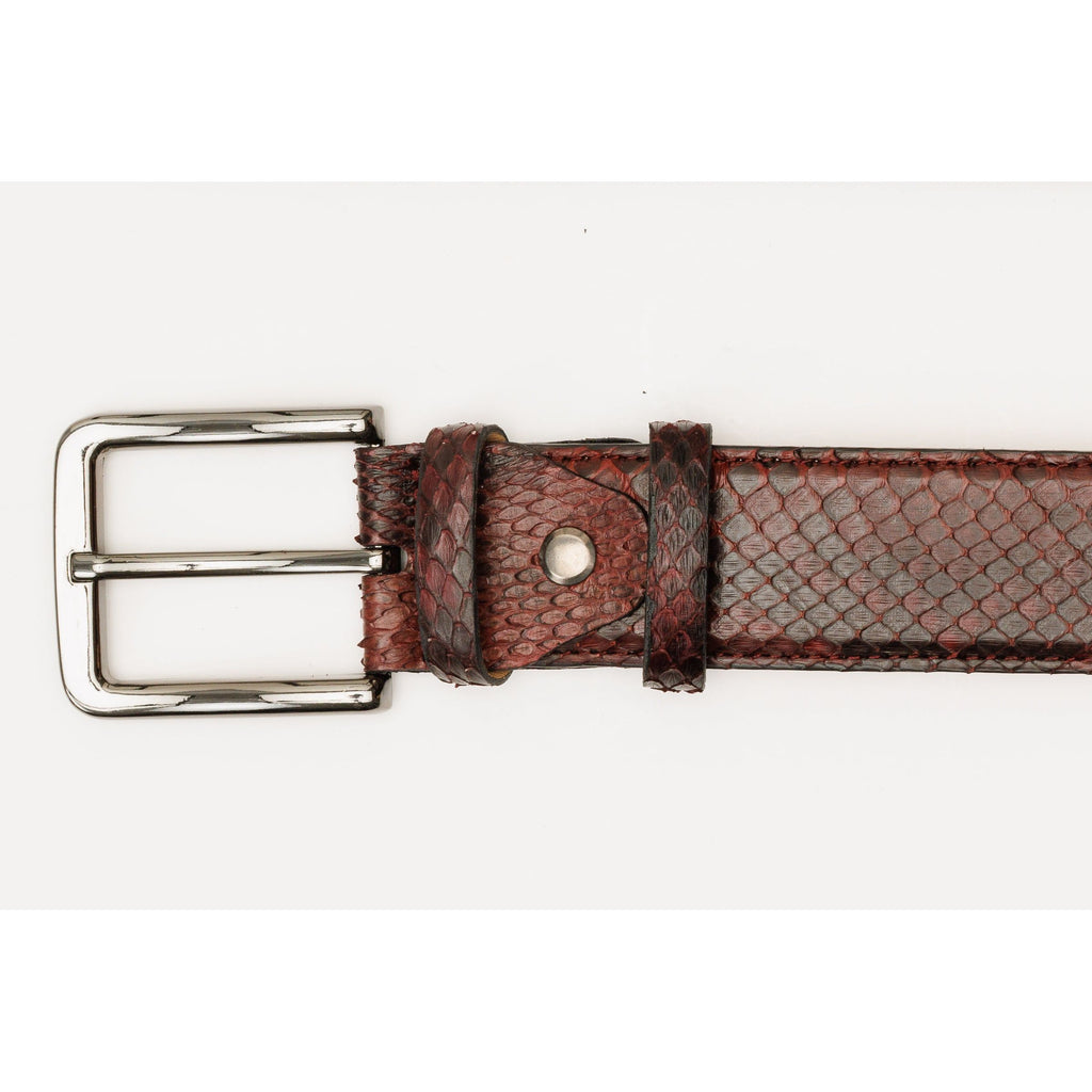 The Boss Burgundy Snake Leather Belt