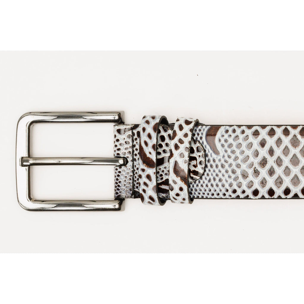 The Milano Black/White Leather Belt Limited Edition
