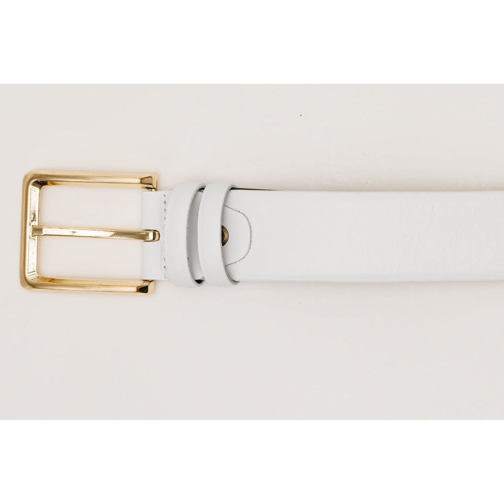 The Infanta White Spike Leather Belt