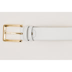 The Infanta White Spike Leather Belt