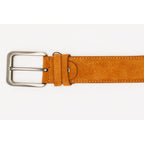 The Bari Tan Suede Leather Belt