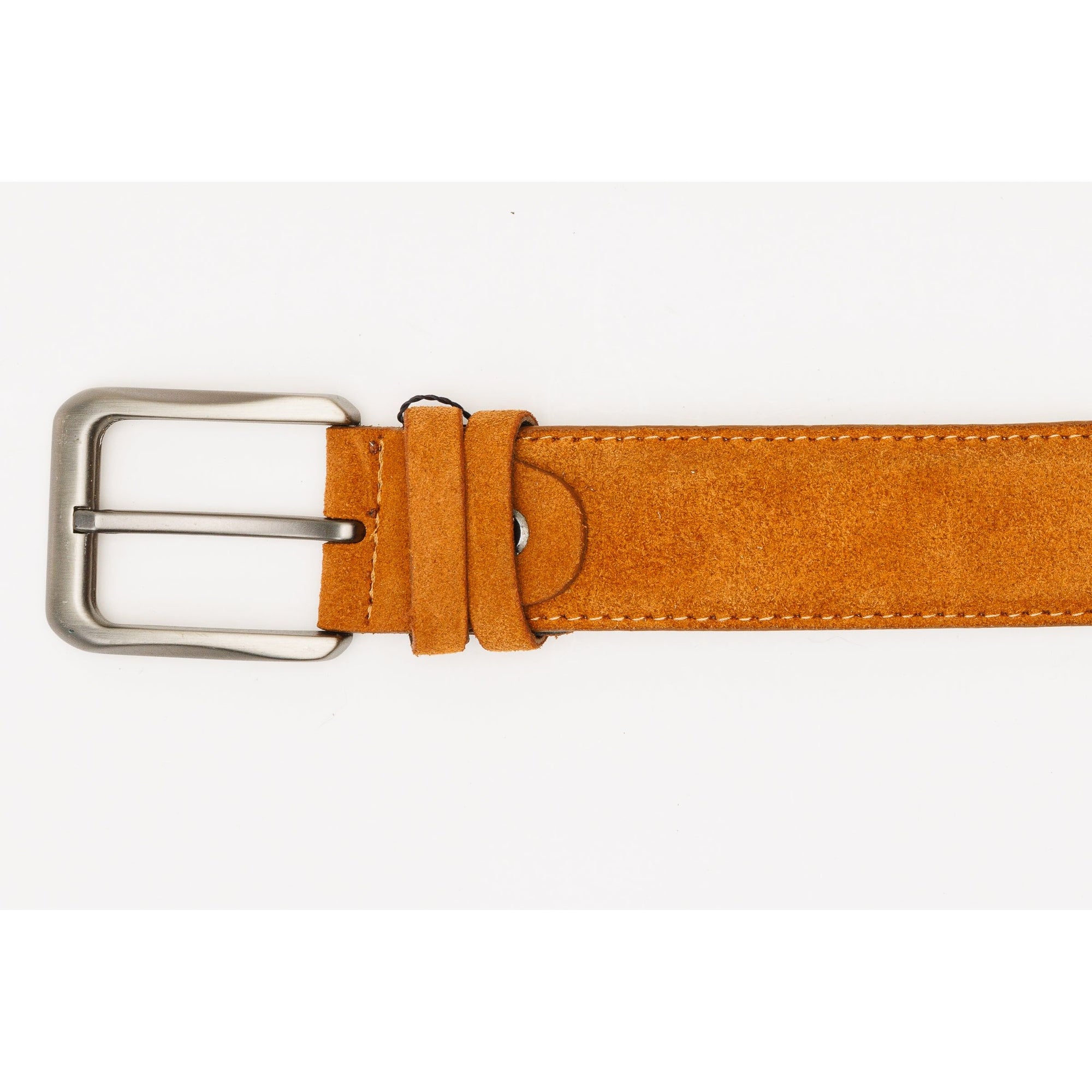 The Bari Tan Suede Leather Belt