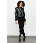 The Lante Black Leather Women Jacket