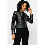 The Lante Black Leather Women Jacket