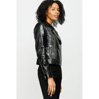 The Lante Black Leather Women Jacket