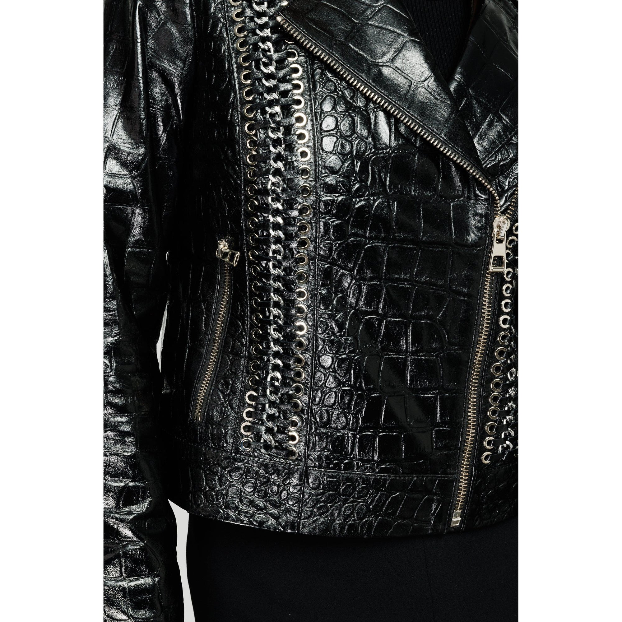 The Lante Black Leather Women Jacket