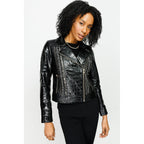 The Lante Black Leather Women Jacket